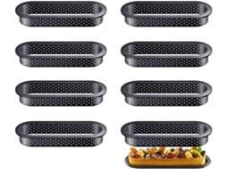 Anel De Torta Perfurado Versátil, Ideal Para Assar Mini Pizzas E Sanduíches Com Massa Crocante, Forma De Torta Oblonga De Aço Inoxidável Com Excelente