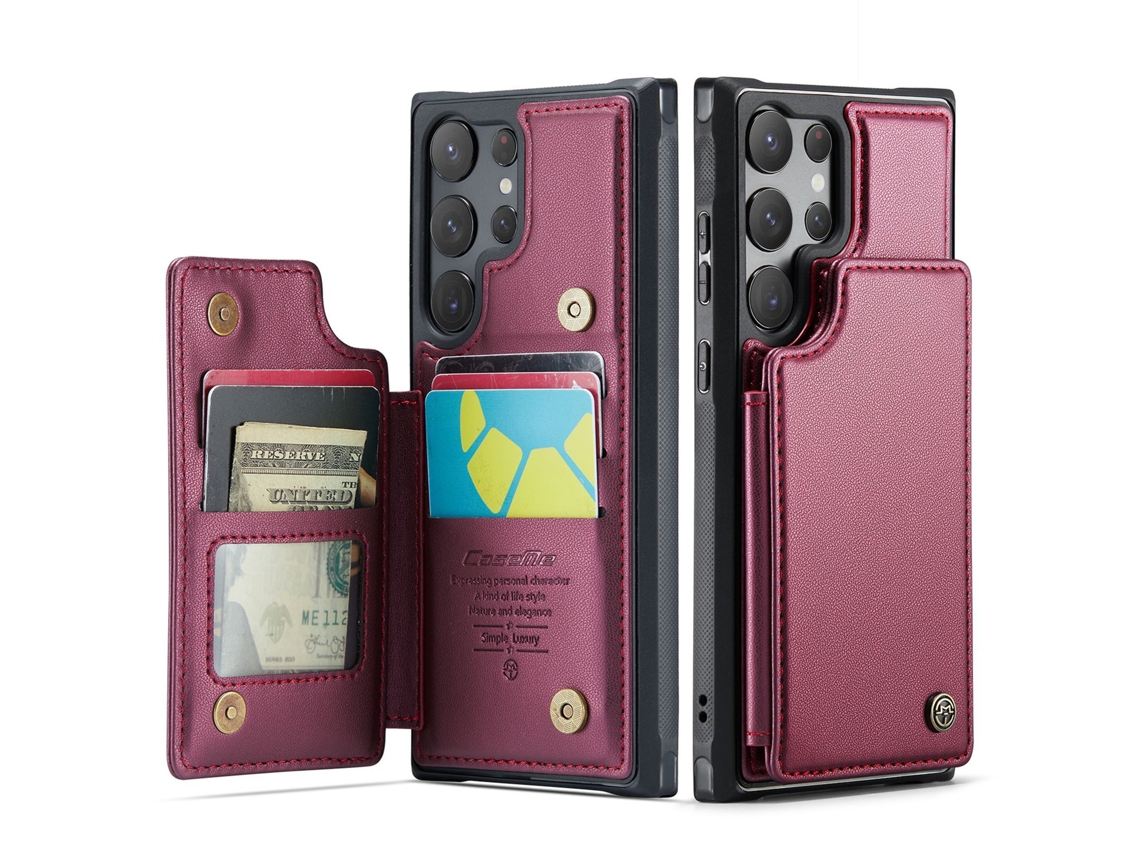 Capa De Couro Dobrável Multifuncional Para Celular.vermelho - Iphone 14 Pro Max