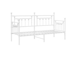 Conjunto 1 Estrutura De Cama De Dia Vidaxl Branco Aço Revestido A Pó (75 X 190 Cm)