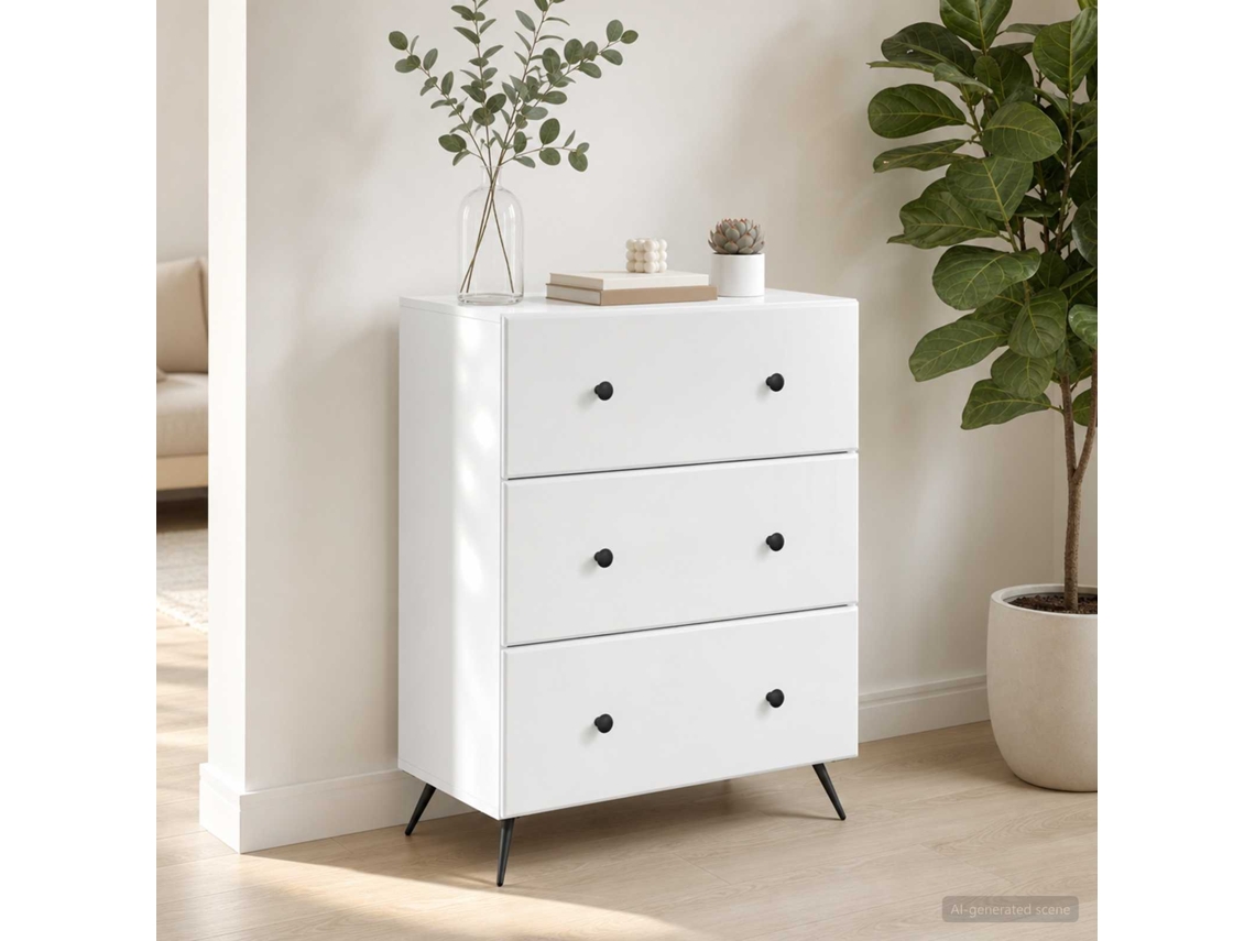 Vidaxl Gabinete De Gavetas Branco 66 X 34,5 X 90 Cm