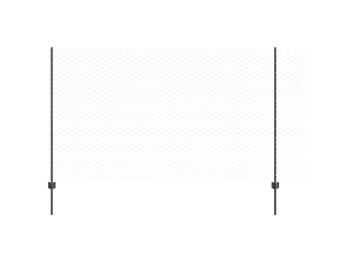 Conjunto 1 Painel De Cerca Vidaxl Cinzento Aço (100 X 1,4 M)