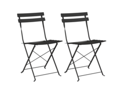 Conjunto 2 Cadeira De Jardim Vidaxl Antracite Aço Revestido A Pó (42 X 46 X 82cm)