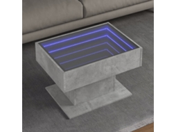 Vidaxl Mesa De Centro C/ Leds 70x50x45 Cm Derivados De Madeira