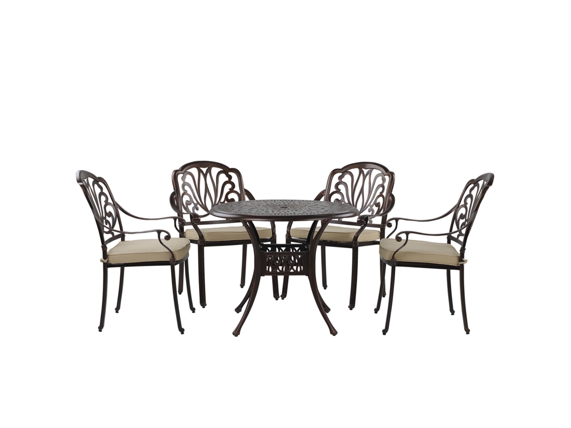 Conjunto relax BELIANI Ancona de Alumínio Castanho 90x90x72