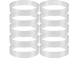 Forma Redonda De Aço Inoxidável 25cm 10 Polegadas Para Confeitaria, Com Perfurações Para Facilitar O Preparo E A Limpeza