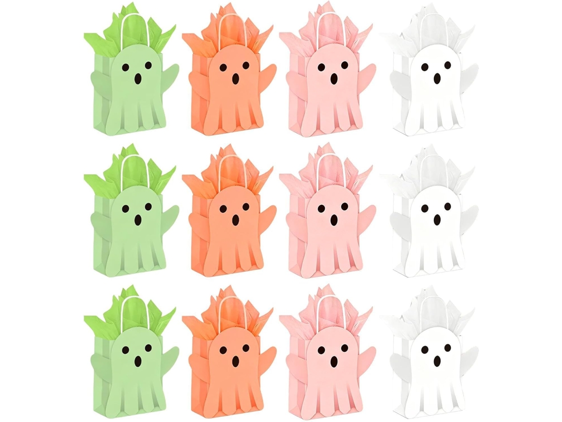 Conjunto De 12 Sacolas Genéricas Para O Halloween, Reutilizáveis E Emprestáveis.