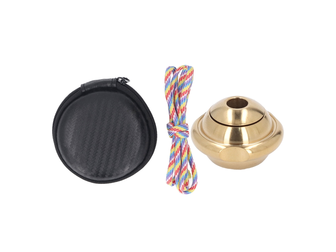 Primerox brinquedo de Dedo com Contas de Cordão Aço Inoxidável Alivio de Estresse Ouro