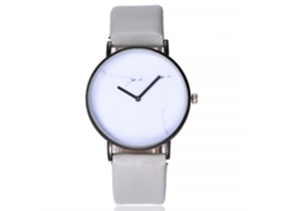 Relógio de Pulso Feminino de Cinta Pu Estilo Simples com Movimento de Quartzo Cinza
