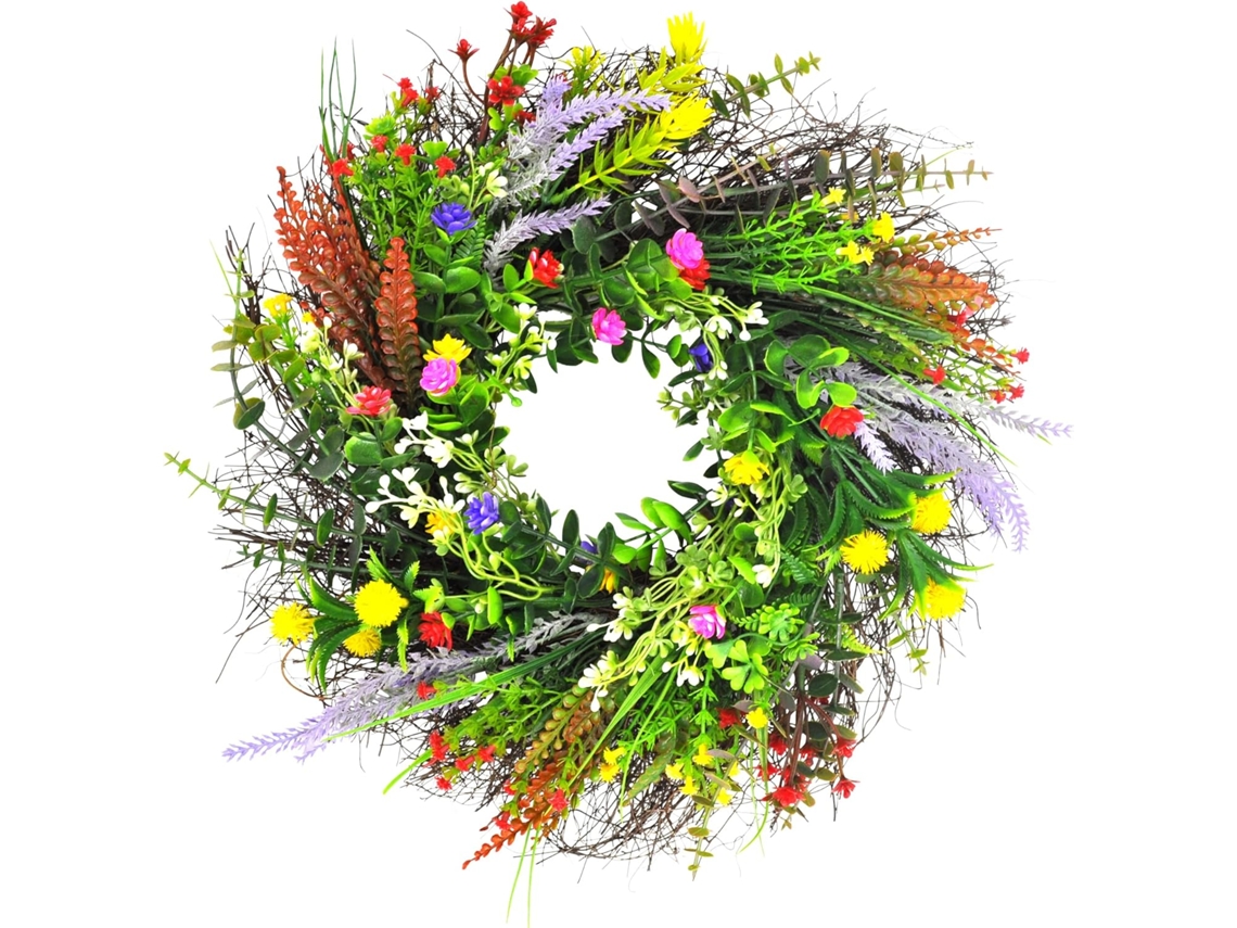 Guirlanda de Flores Artificiais para Porta, Decoração para Mesa, Guirlanda de Flores de Primavera para Porta, Parede AQUAFORGE