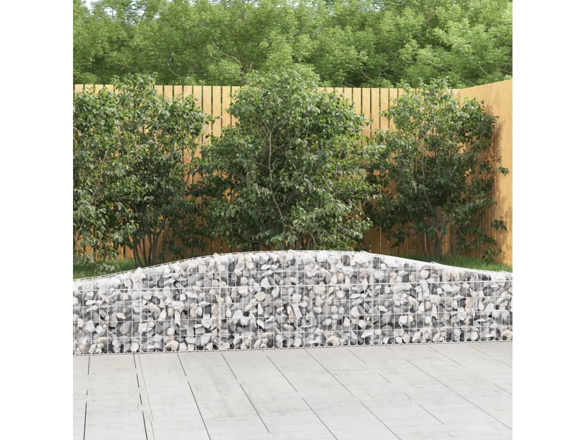 Vidaxl Cestos Gabião Arqueados 5 Pcs 400x30x40/60 Cm Ferro Galvanizado