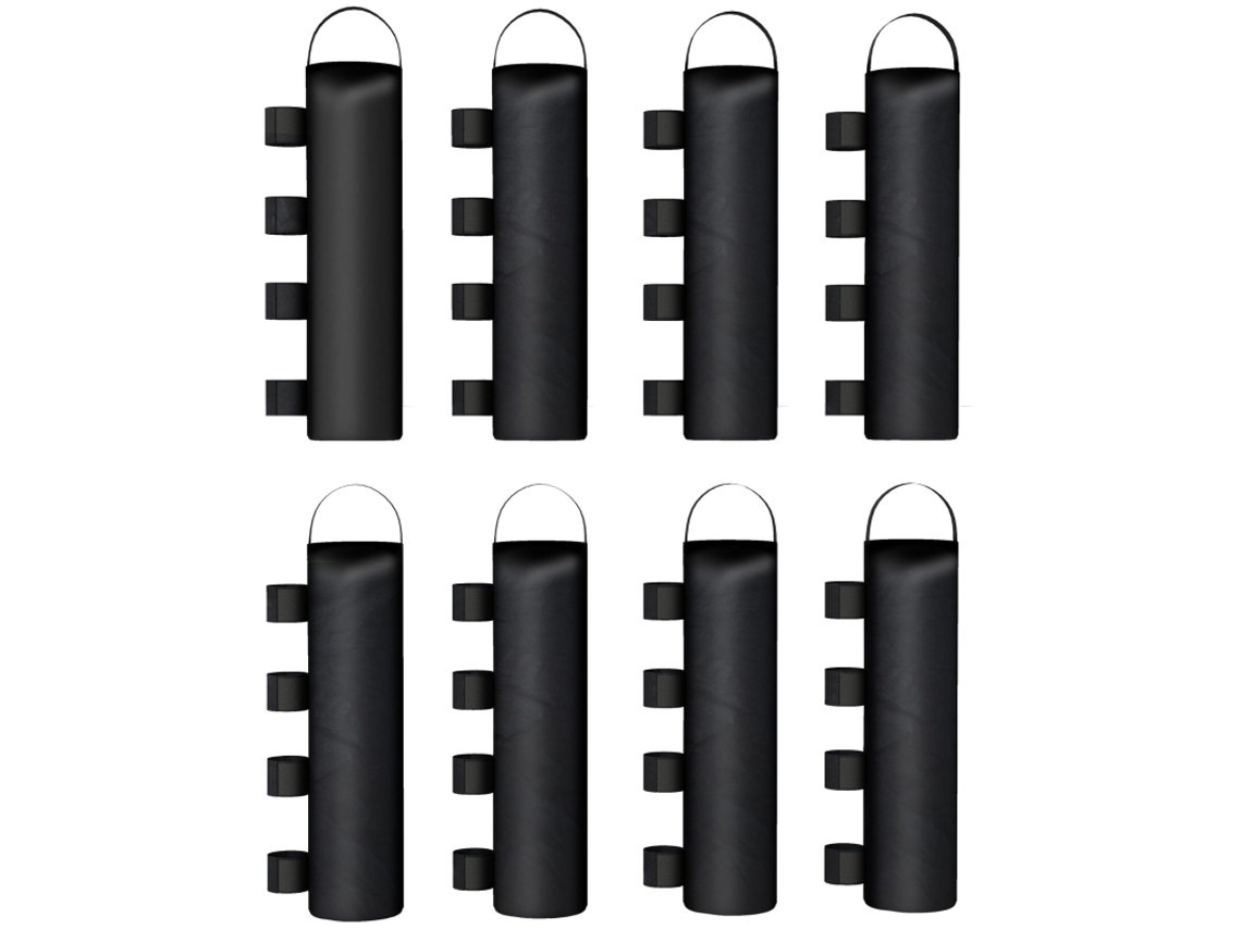 Sacos Areia Gazebo 8 Peças 40kg Reforçado Oxford 600d Preto Sem Areia Suporte