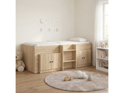 Vidaxl Cama Loft Com Armário Com Armazenamento 3 Unid. Carvalho Sonoma