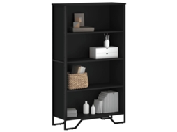 Vidaxl Estante 80x31x137,5 Cm Derivados De Madeira Preto