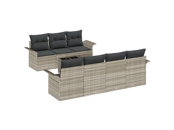 Conjunto 8 Conjunto De Sofá De Jardim Vidaxl Cinzento-claro Vime Pe (55 X 55 X 37 Cm)