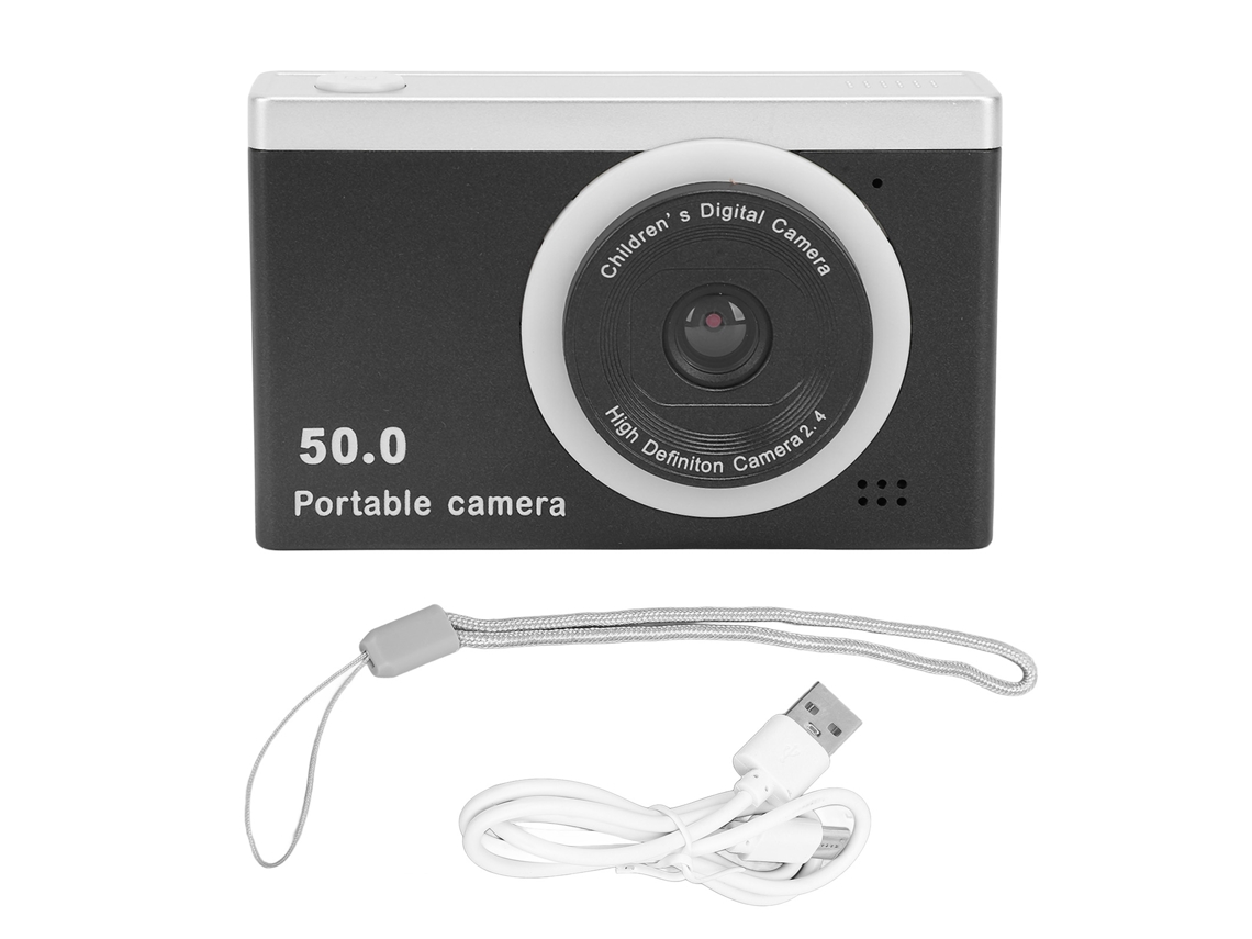 Câmera Digital Hd 50mp 1080p 8x Zoom Portátil Com Câmeras Duas Frontal E Traseira E Filtro Para Fotografia Infantil Preto