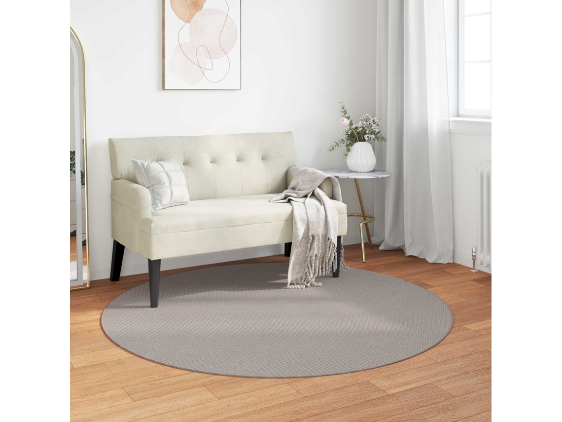Vidaxl Tapete Interno Lugo Cinzento-acastanhado Ø 160 Cm Poliéster
