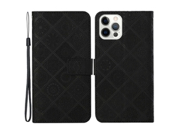 Capa Para Iphone 15 Pro Max Pele Sintética Anti-choque Preto