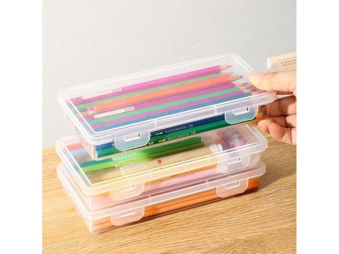 Caixa De Lápis De 4 Peças, Resistente E Durável, Com Encaixe Para Guardar Material De Escritório E Material Escolar Zeuxo