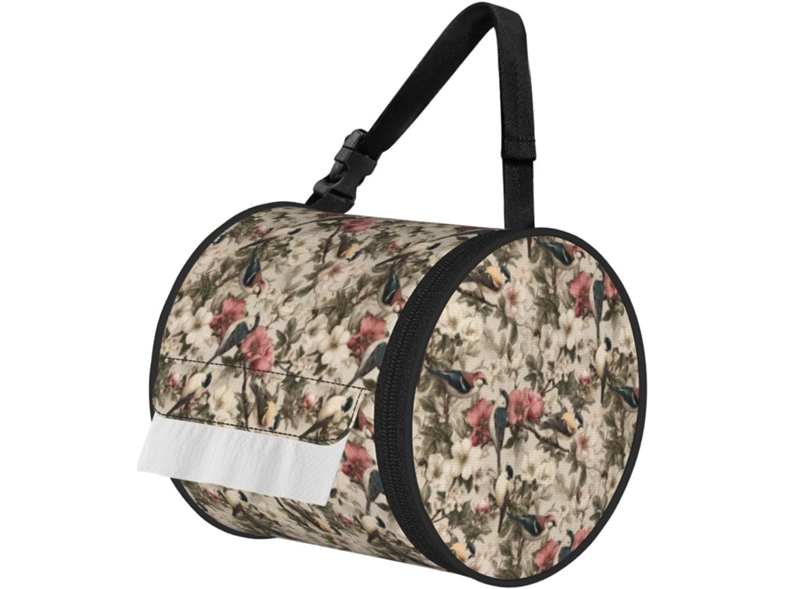 Porta Papel Higiênico Dobrável Com Estampa Vintage De Pássaros Florais 6 Unidades, Ideal Para Banheiros E Carros