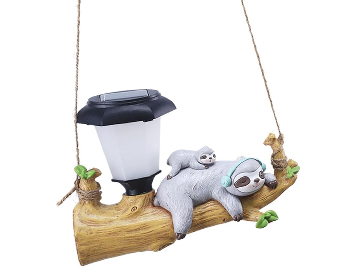 Luminária Solar De Preguiça Para Exterior, Feita De Resina Durável, Com Efeito Decorativo De Animal, Gokoco