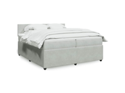 Vidaxl Cama Com Molas/colchão 200x200 Cm Veludo Cinzento-claro