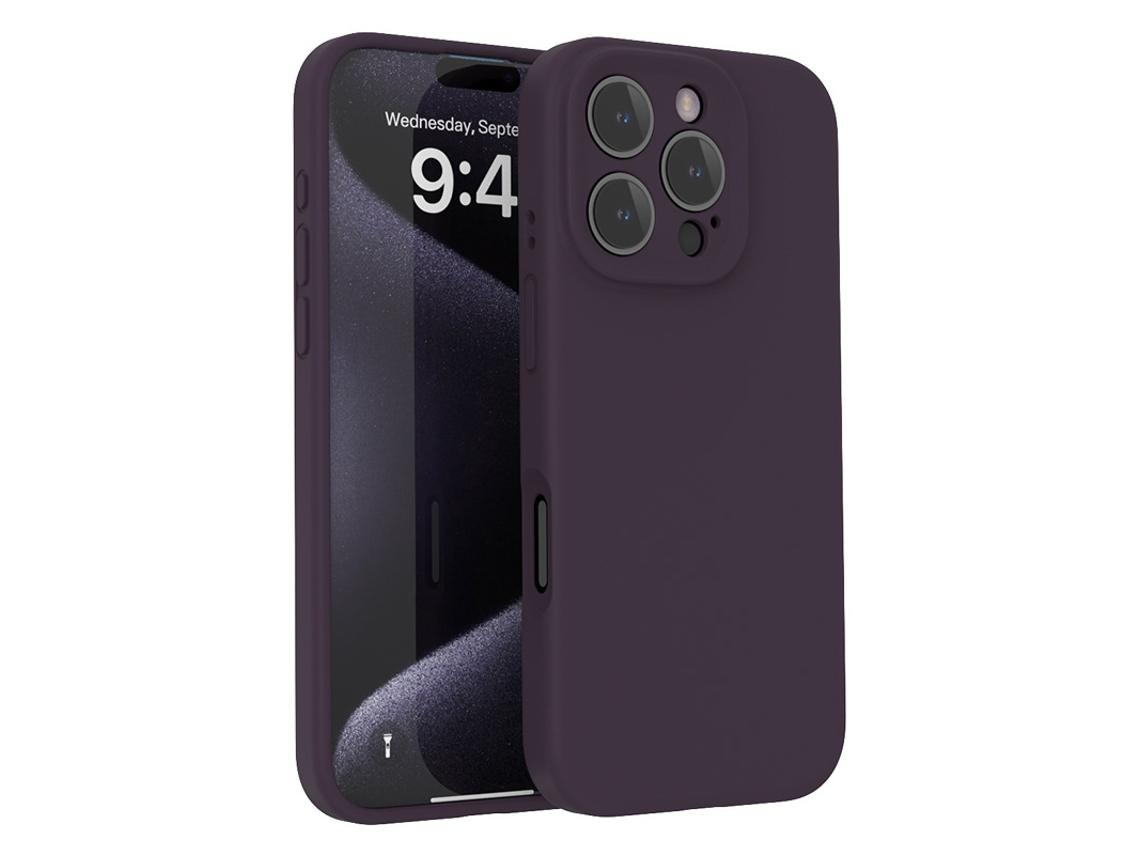 (roxo Escuro, Iphone 15 Pro) Capa De Silicone Líquido — Compatível Com A Série Iphone — Proteção Total Da Lente E Resistente A Quedas