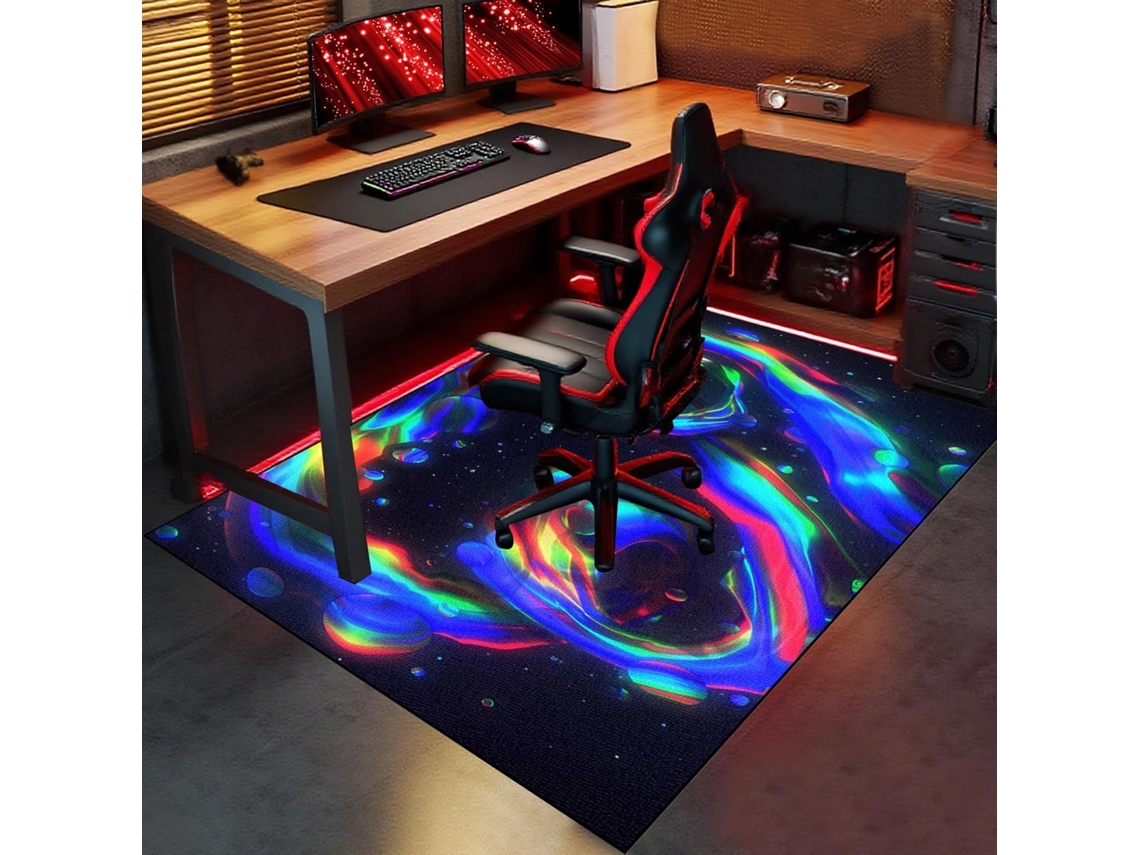 Tapete Cadeira Piso Escritório Protetor Antiderrapante 80 X 160 Cm Madeira Gamer, Escritório, Madeira,