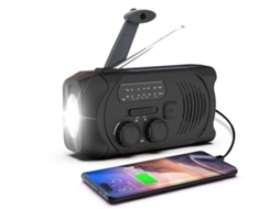 Rádio de Manivela com Células Solares, Lanterna e Bateria Externa de 2000mah AQUAFORGE