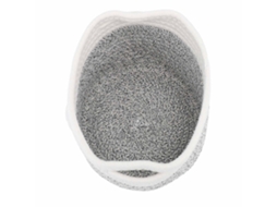 Cesta de roupa suja dobrável grande capacidade algodão e linho multiuso 30x25cm branco cinza S/MARCA