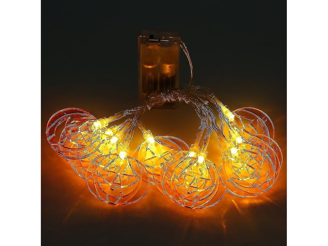 Lâmpadas de Natal em Formato Abóbora com 10 Leds, Alimentadas por Bateria BRILVIBERA