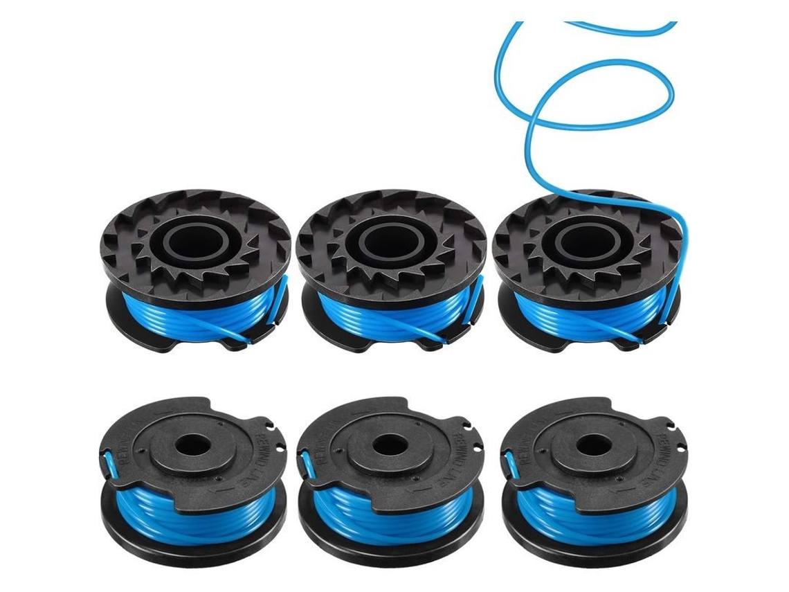 6 Bobinas De Fio De Cortador De Grama 19.7 Pés 0.065 Polegada Compatible Com Greenworks