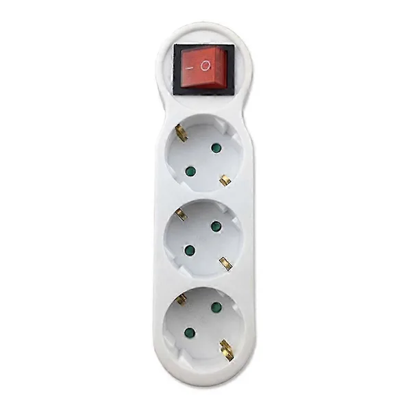 Adaptador De Tomada Tripla Com Interruptor, Régua De Energia Redonda Tripla Com Conector Distribuição
