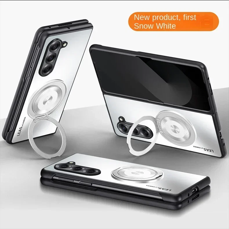 (branco, Galaxy Z Fold7) Capa Protetora Para Carro Com Suporte Magnético Em Anel De Metal, Compatível Com A Função Magnética Magsafe.