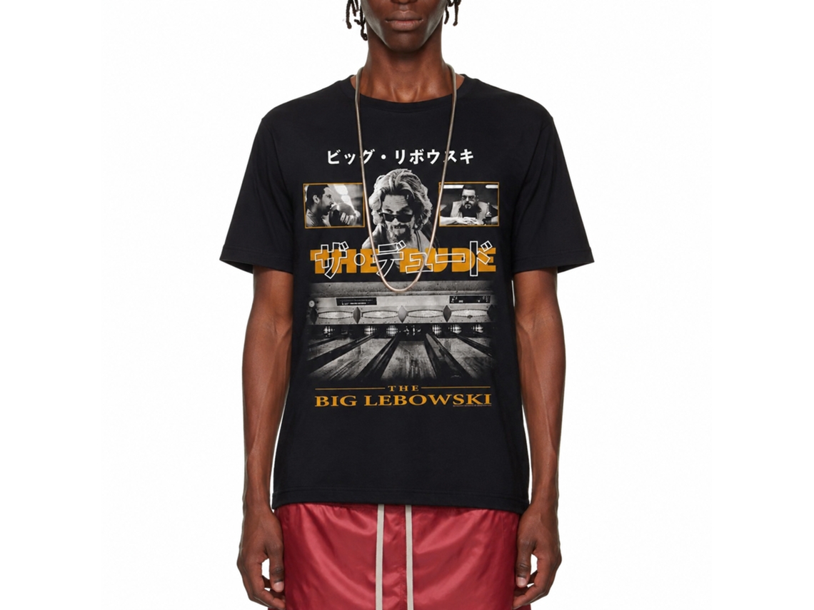 Rockinstone The Big Lebowski Japanese Text Black T-shirt Size:s