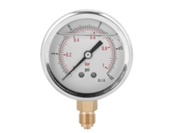 Yuru manômetro de Pressão Radial Cheio de Óleo Ts pgg604 1bar 1/4 Bsp para Indústria Química e Máquinas