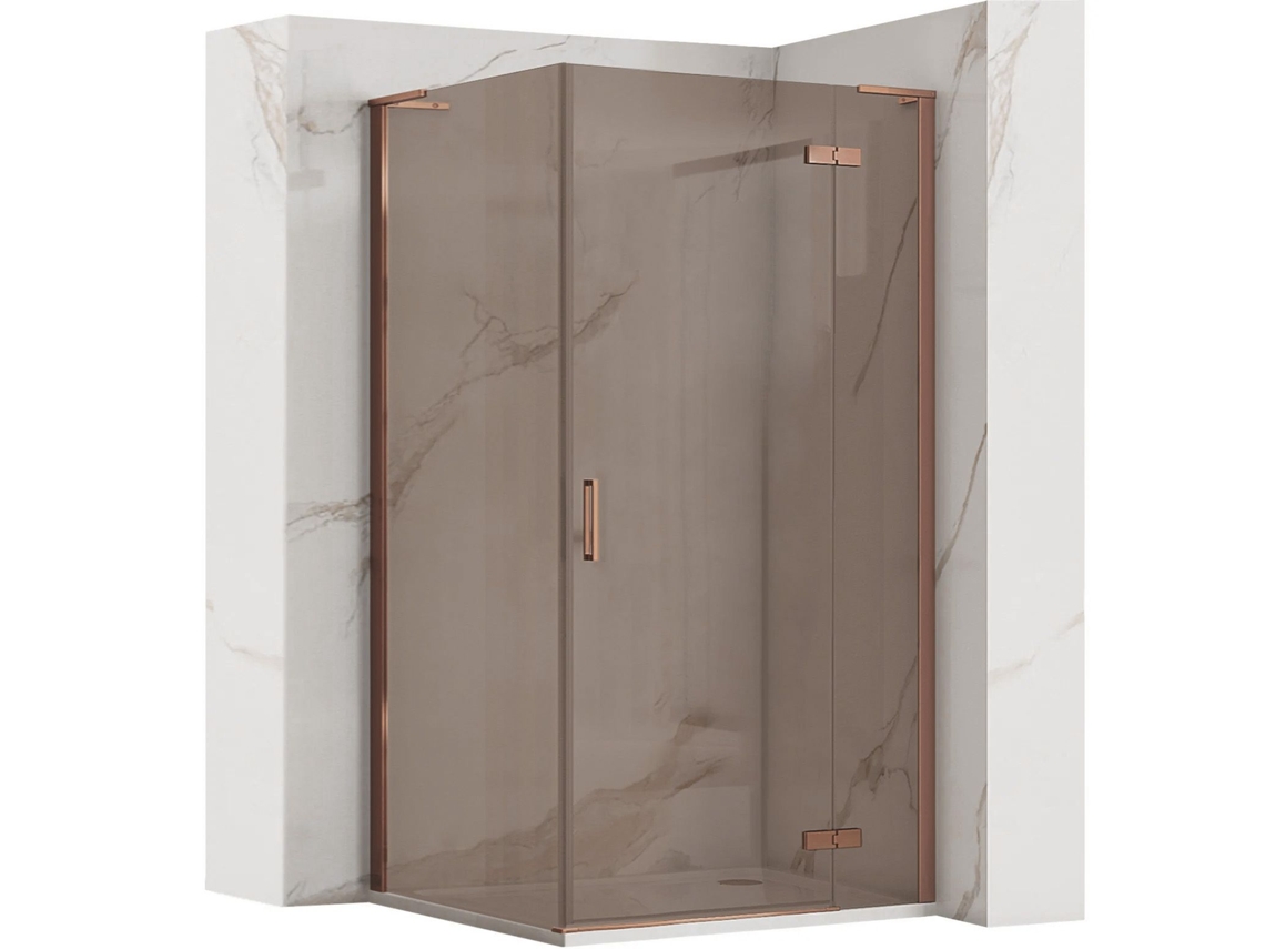 Box de chuveiro Rea Hugo 90x80 em cobre escovado