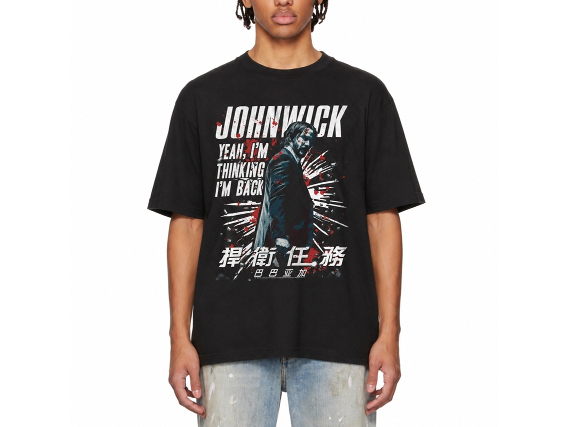 Rockinstone John Wick I'm Thinking I'm Back Black Adult T-shirt Size:xxl