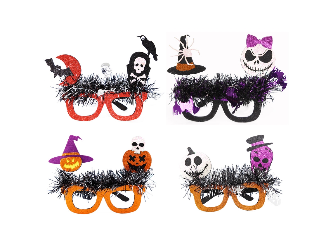 Óculos de Halloween 4Pcs Decoração Divertida para Crianças e Adultos NEVEANCE