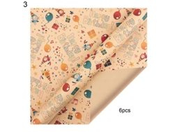 Papel De Presente Ecológico Resistente De Kraft Com Padrão De Notas Musicais E Desenhos Animados Para Casa 3