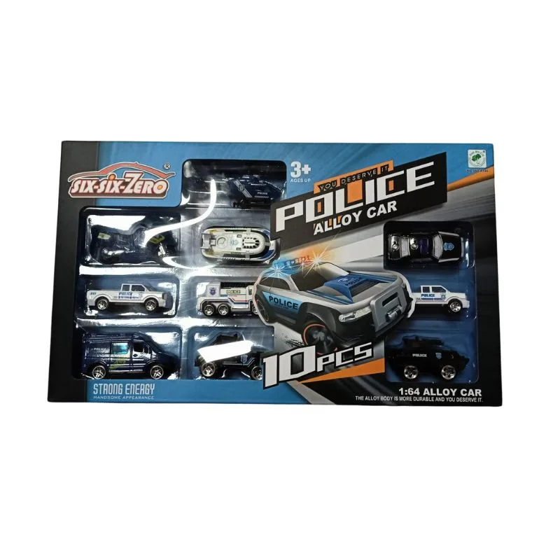 Pack De 10 Piezas De Coches De Policía Six Six Zero 20 950 Juguetoon Jucosurp22