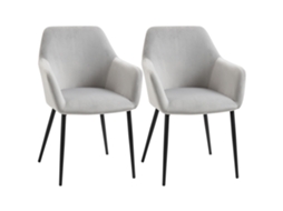 Conjunto de 2 Cadeiras Nórdicas com Encosto Curvo BTFORUS (54x57x80cm)