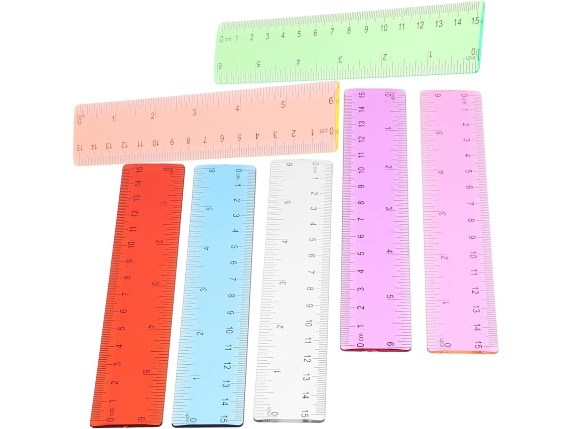 Stobok Conjunto De 14 Réguas Transparentes E Coloridas Para Medição