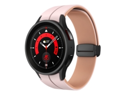 Bracelete Silicone Dual Color com Fivela Magnética para Samsung Galaxy Watch 6 / 6 Classic Rosa + Rosa Sussurrante XIAOMOYU