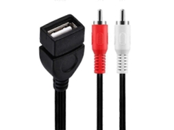Cabo Conversor De Áudio E Vídeo Junsunmay De 0,2 M, Usb 2.0 Fêmea Para 2 Rca Macho, Para Filmadoras. Aquaforge