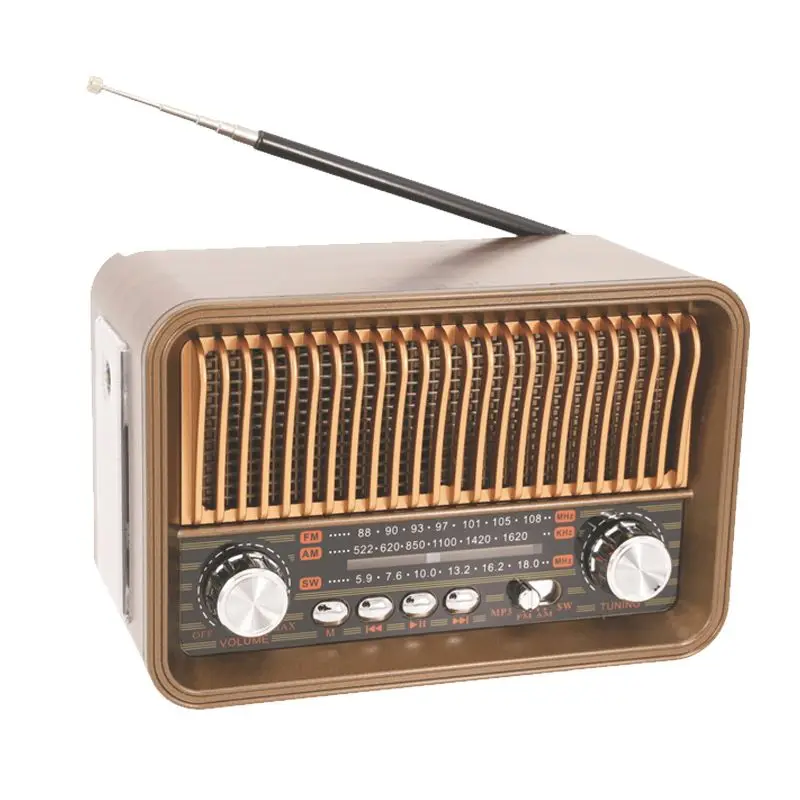Rádio AM/FM/SW Tri band com Visor LCD, Recarregável MDUG