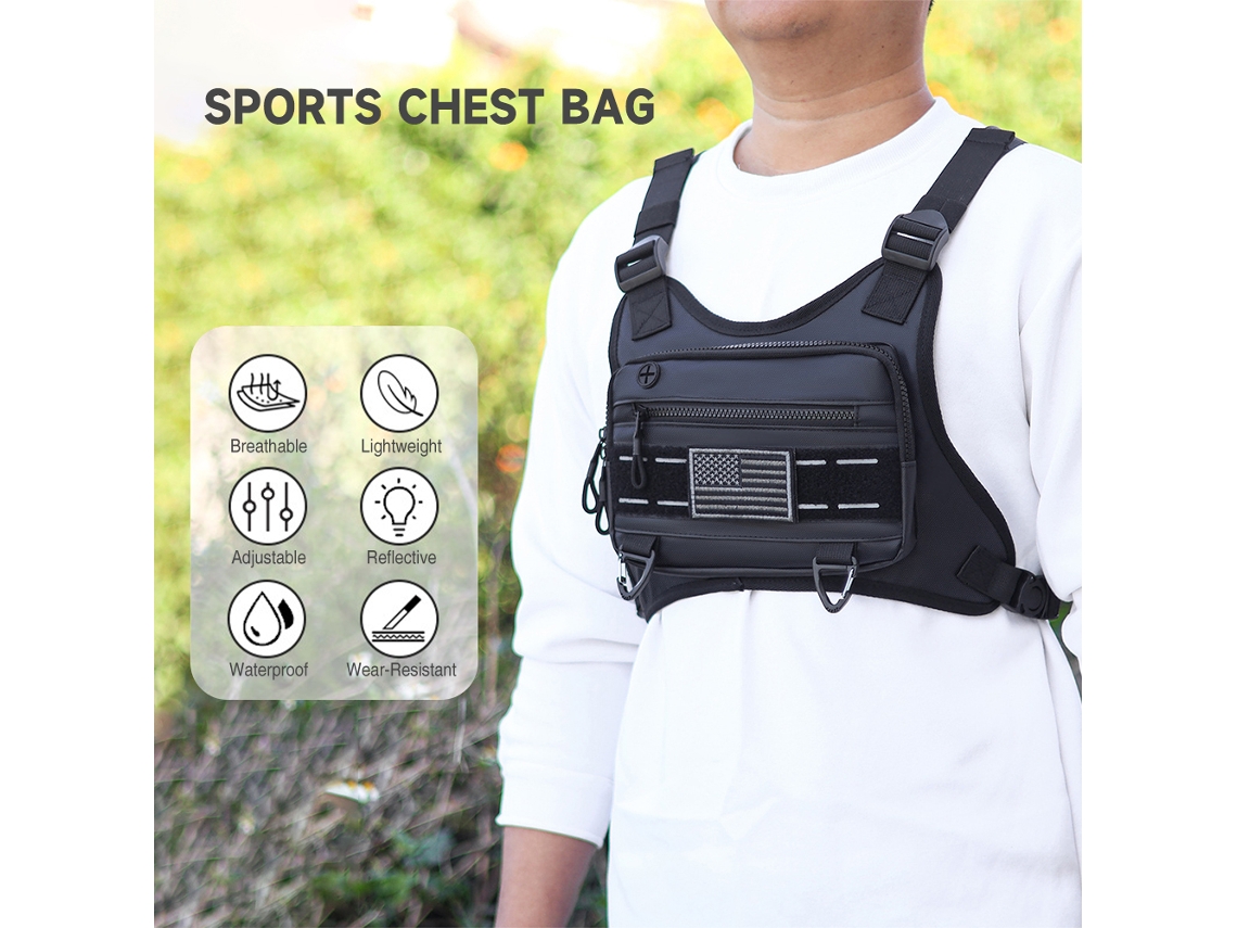 Business Bolsa Torácica Esportiva Respirável e à Prova D'água com Reflexos para Corrida