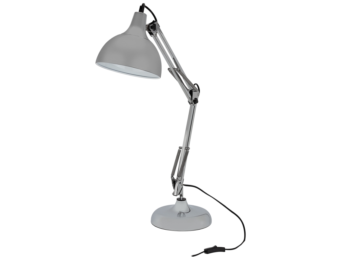 Candeeiro de Mesa EGLO 190 Borgillio Crom (Prateado - E27 x 1 x 60 W - Aço)
