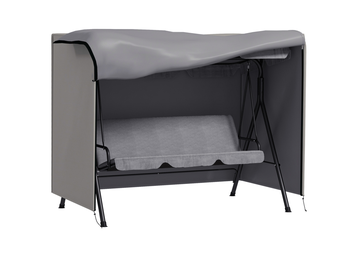 Chaise Longue CHEZMOI com Balanço, Cabeça, Braços, Metal Galvanizado, Textilene, Cinza
