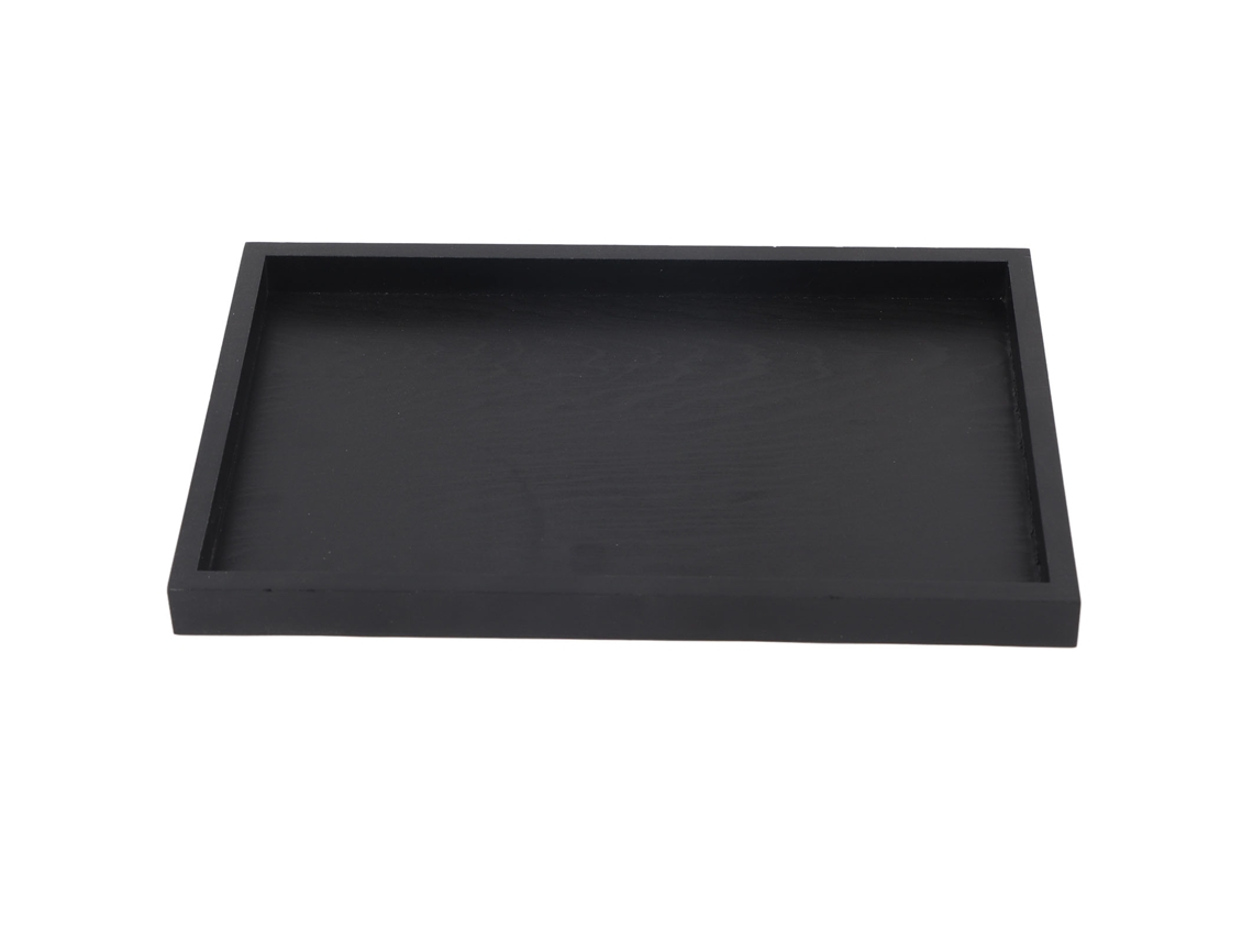 Tabuleiro Retangular De Madeira Sólida Para Chá Café E Lanches 25x18x2cm