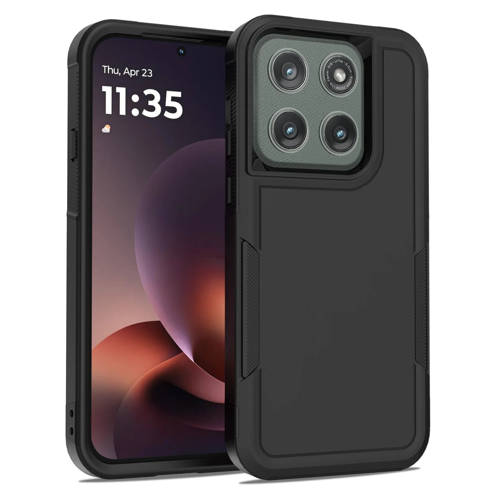 Capa De Luxo Para Celular Motorola Moto G Stylus 5g (2024) Em Couro Genuíno, Preta, Compatível Com Fixação Magnética Magsafe.